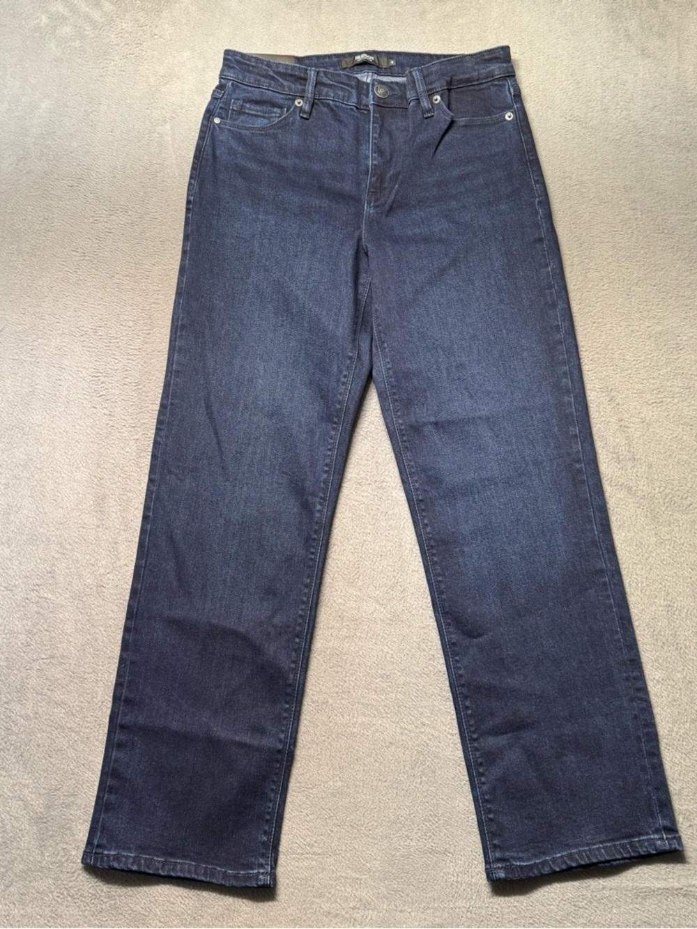 HUDSON Womens 8 Mid Rise Straight Jeans Dark Wash Blue Stretch Denim NWT